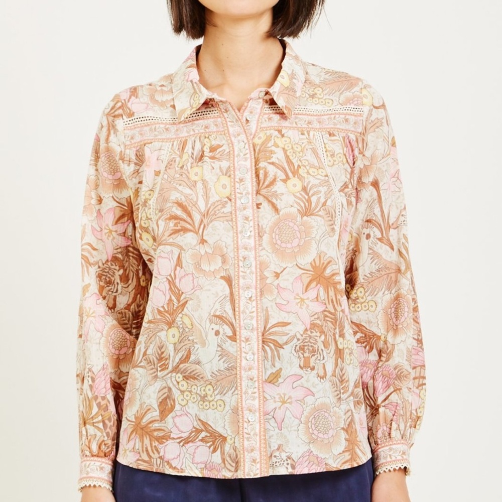 Spell & The Gypsie Jungle Blouse Cream size XSmall
